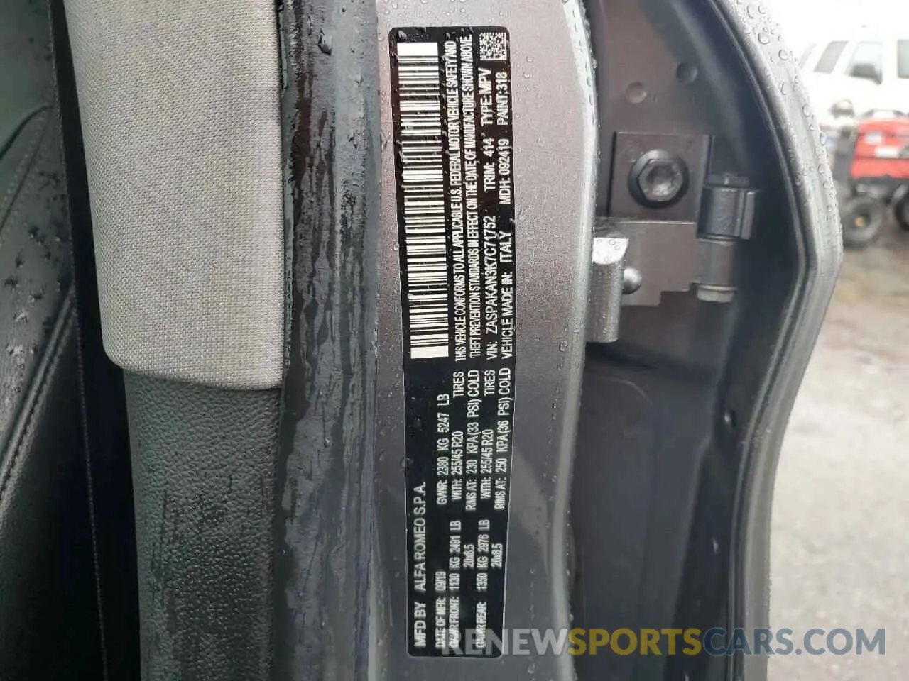 13 Photograph of a damaged car ZASPAKAN3K7C71752 ALFA ROMEO STELVIO 2019