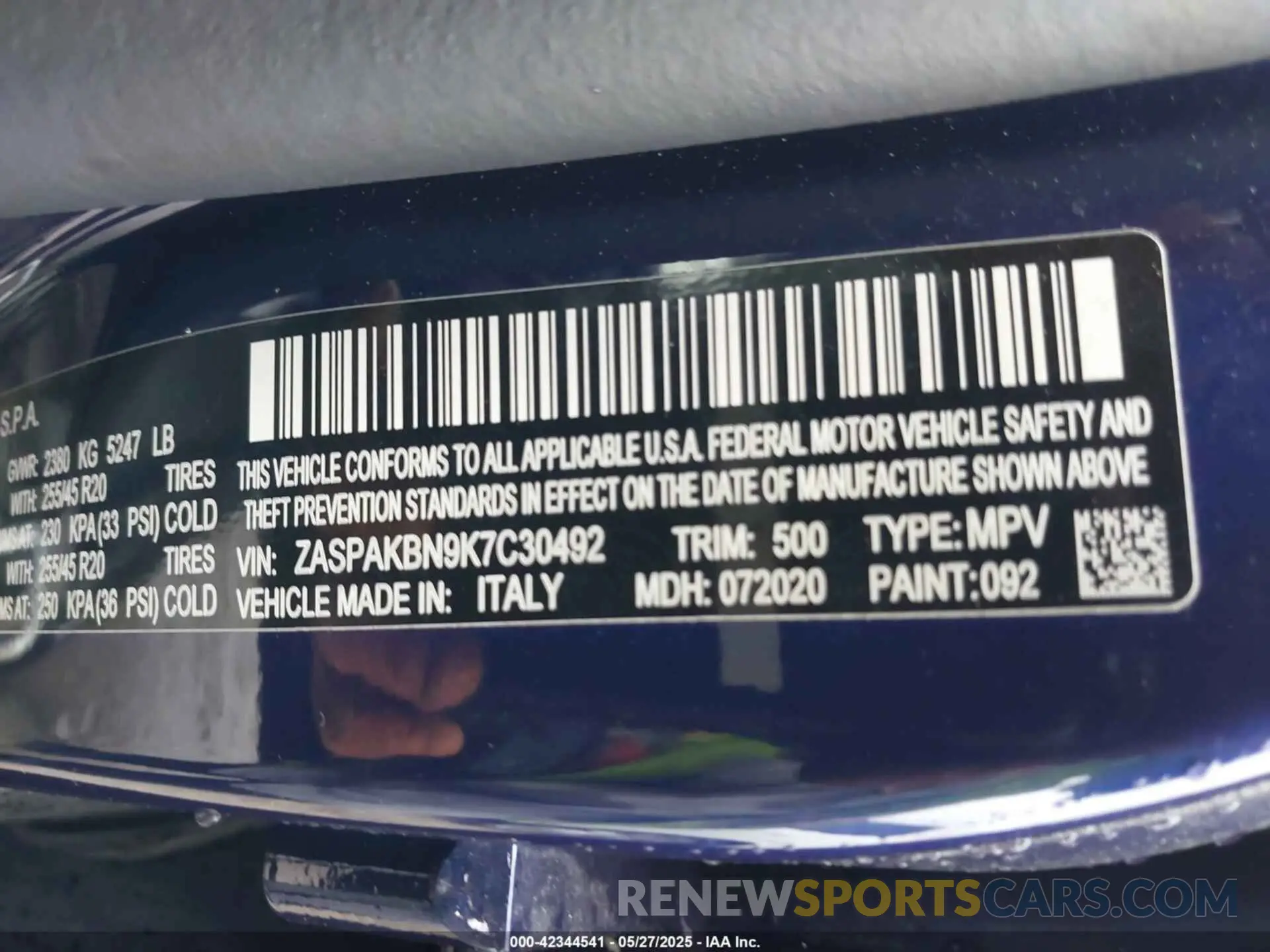 9 Photograph of a damaged car ZASPAKBN9K7C30492 ALFA ROMEO STELVIO 2019