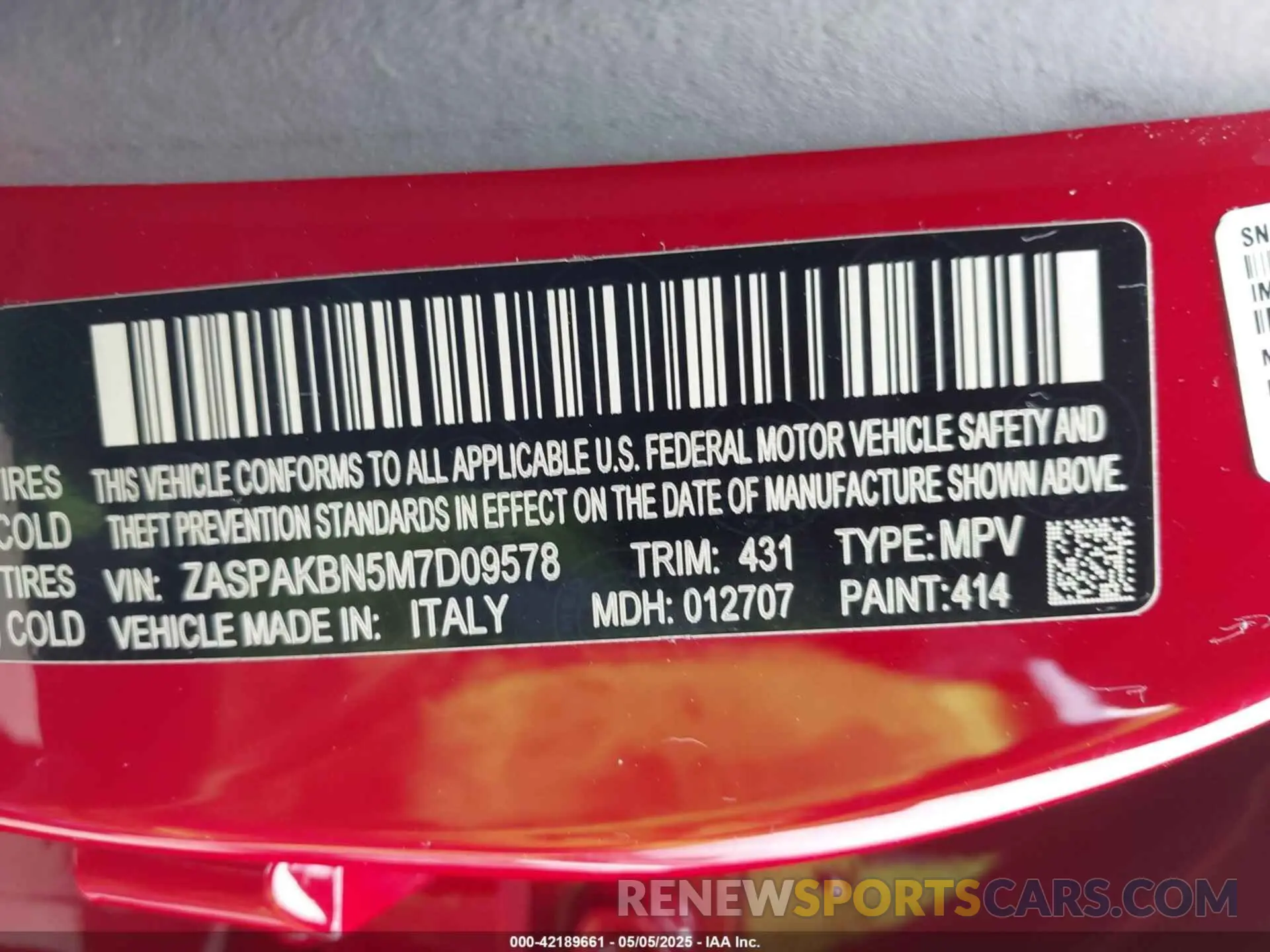 9 Photograph of a damaged car ZASPAKBN5M7D09578 ALFA ROMEO STELVIO 2021