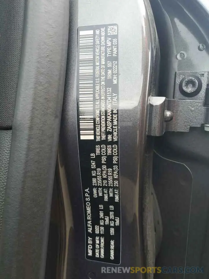 14 Photograph of a damaged car ZASPAKAN0N7D41132 ALFA ROMEO STELVIO 2022