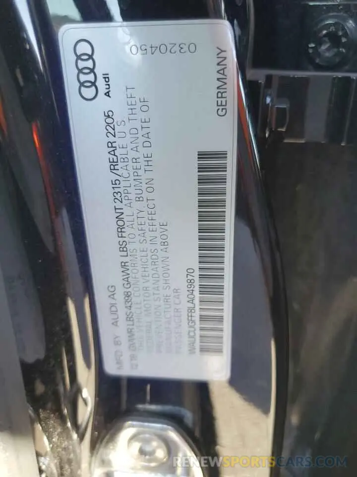 12 Photograph of a damaged car WAUCUGFF8LA049870 AUDI A3 2020