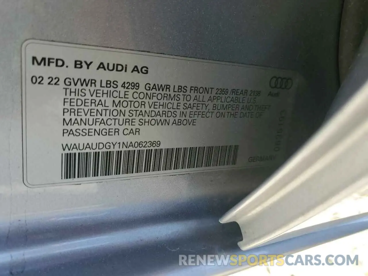 12 Photograph of a damaged car WAUAUDGY1NA062369 AUDI A3 2022