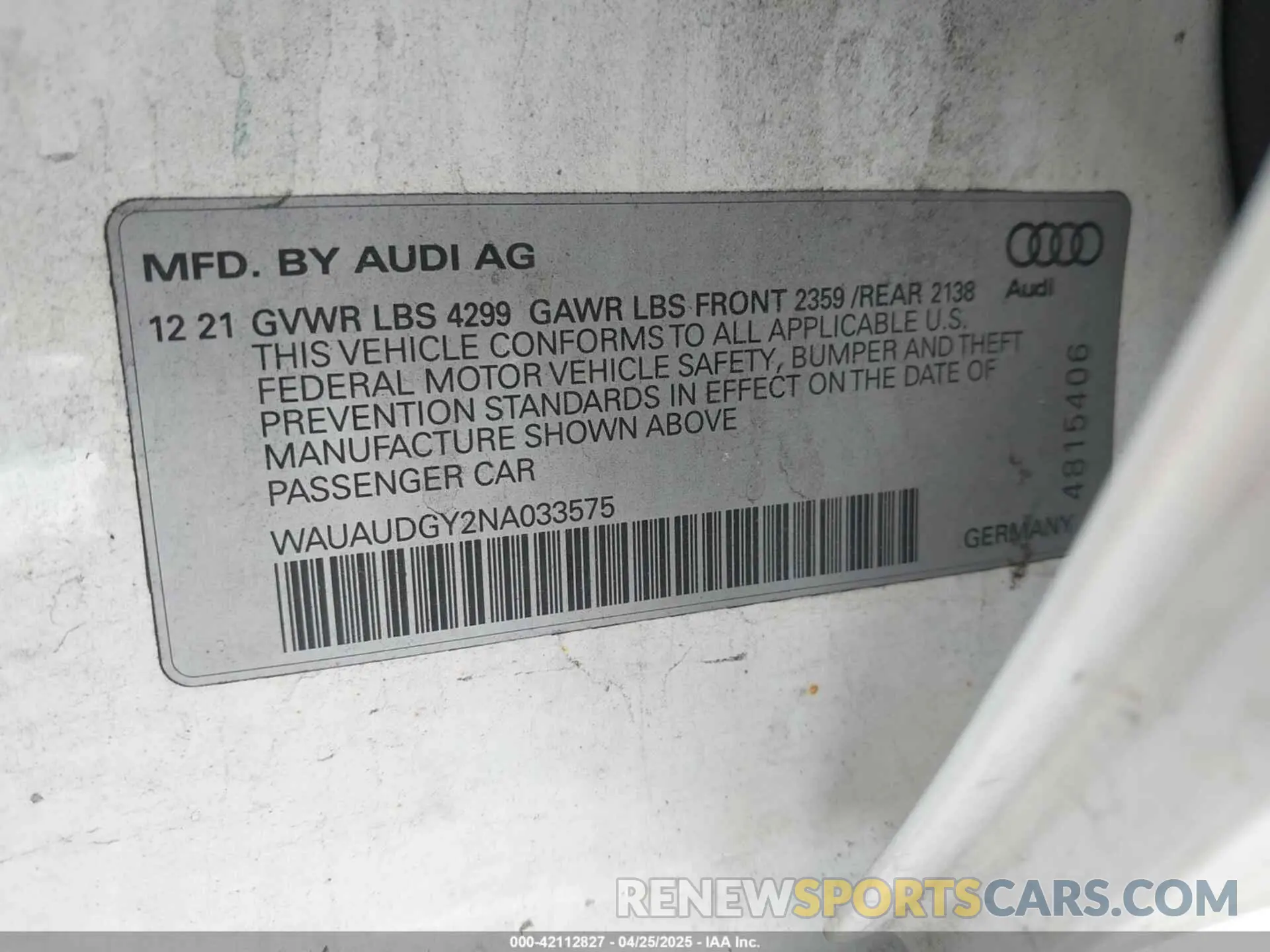 9 Photograph of a damaged car WAUAUDGY2NA033575 AUDI A3 2022