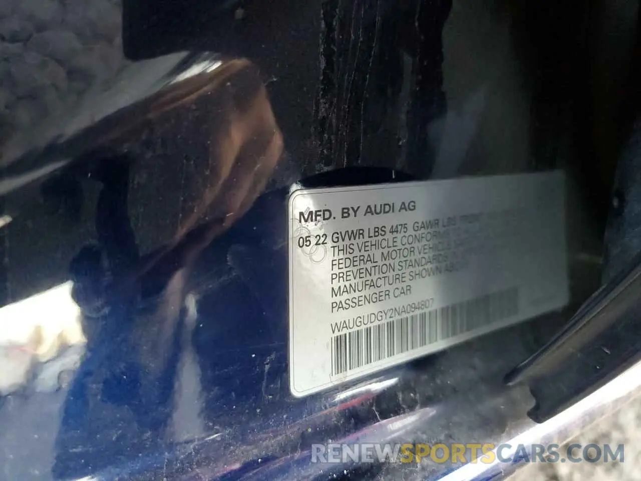 12 Photograph of a damaged car WAUGUDGY2NA094807 AUDI A3 2022