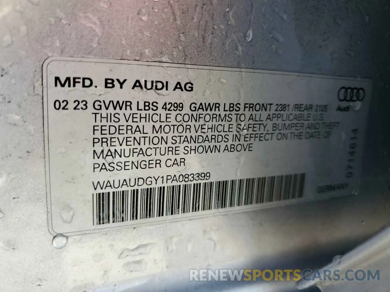 12 Photograph of a damaged car WAUAUDGY1PA083399 AUDI A3 2023