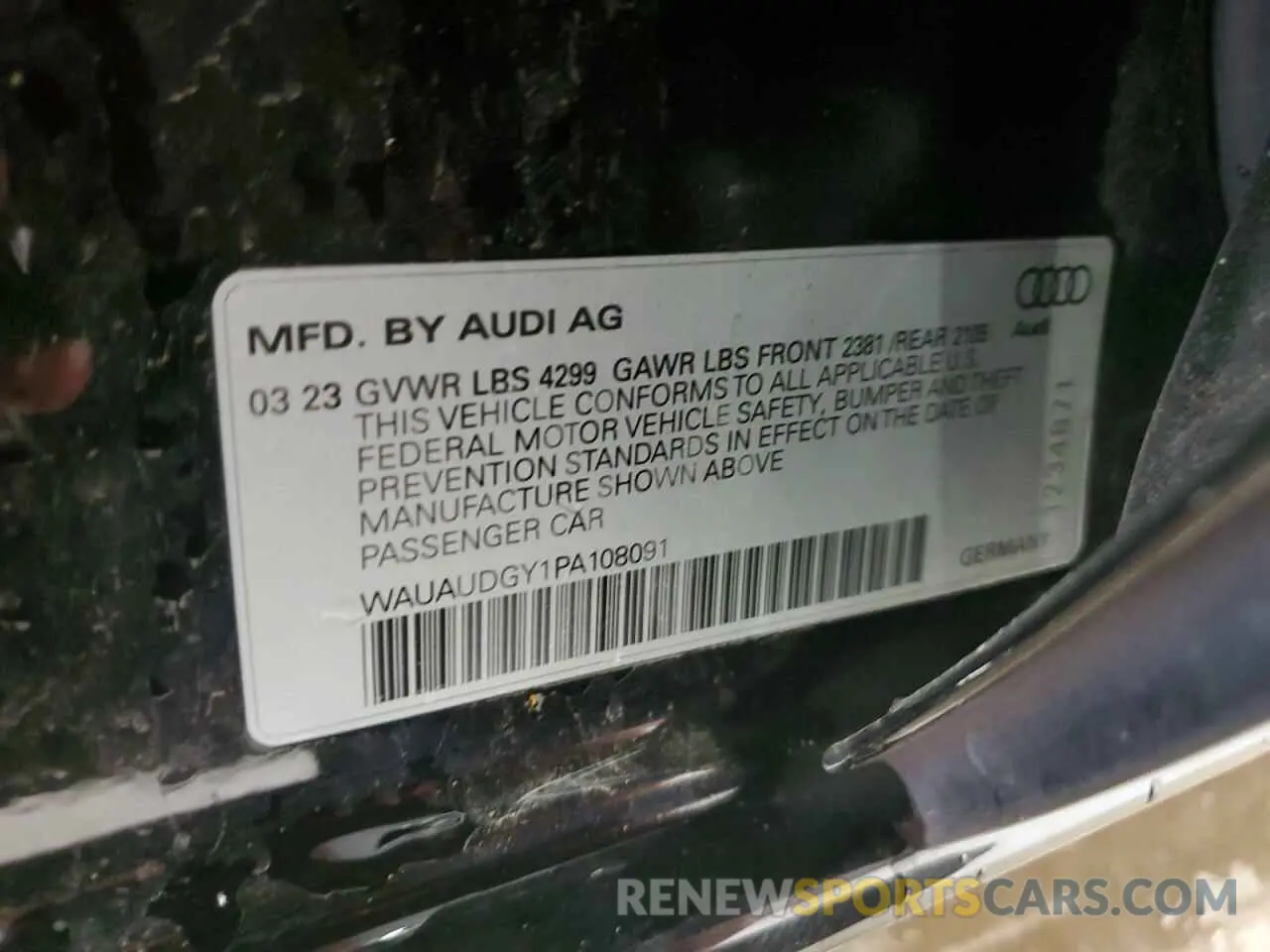 12 Photograph of a damaged car WAUAUDGY1PA108091 AUDI A3 2023