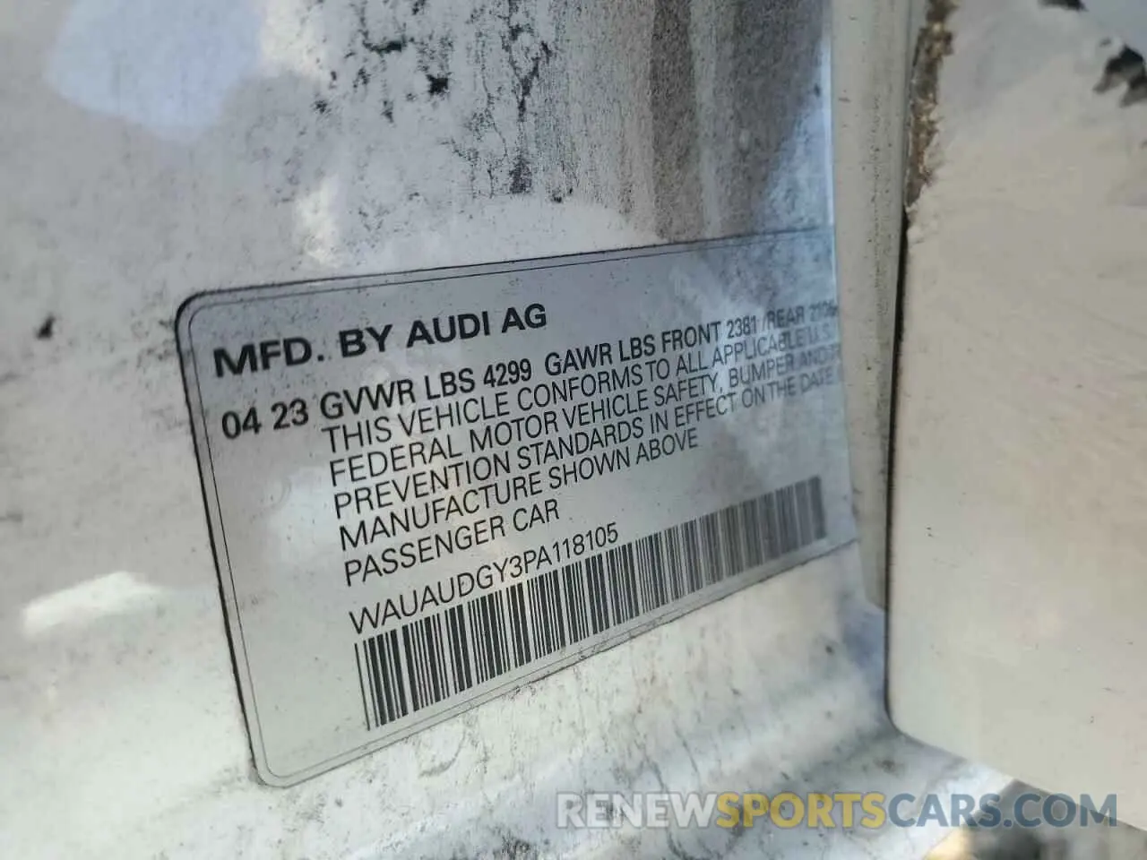 13 Photograph of a damaged car WAUAUDGY3PA118105 AUDI A3 2023