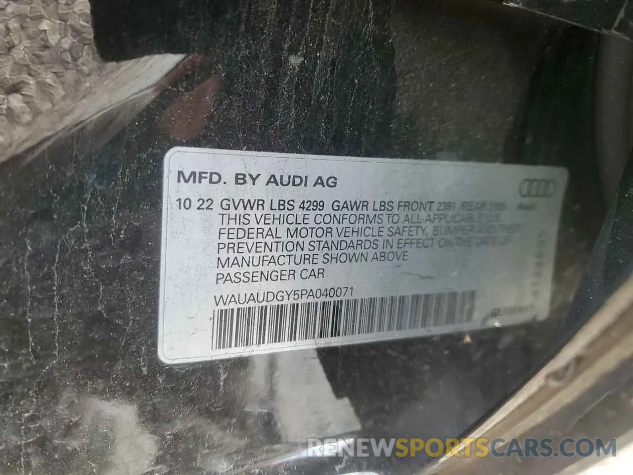 12 Photograph of a damaged car WAUAUDGY5PA040071 AUDI A3 2023