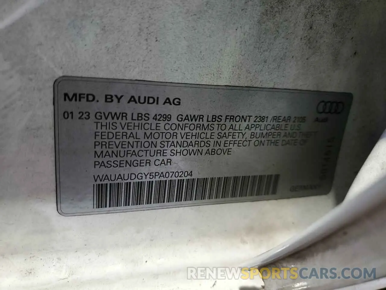 13 Photograph of a damaged car WAUAUDGY5PA070204 AUDI A3 2023