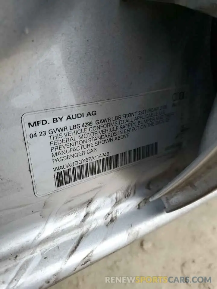 13 Photograph of a damaged car WAUAUDGY5PA114749 AUDI A3 2023