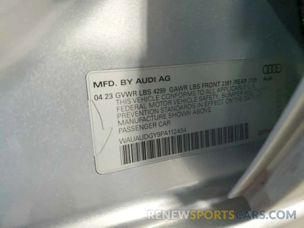 12 Photograph of a damaged car WAUAUDGY9PA112454 AUDI A3 2023