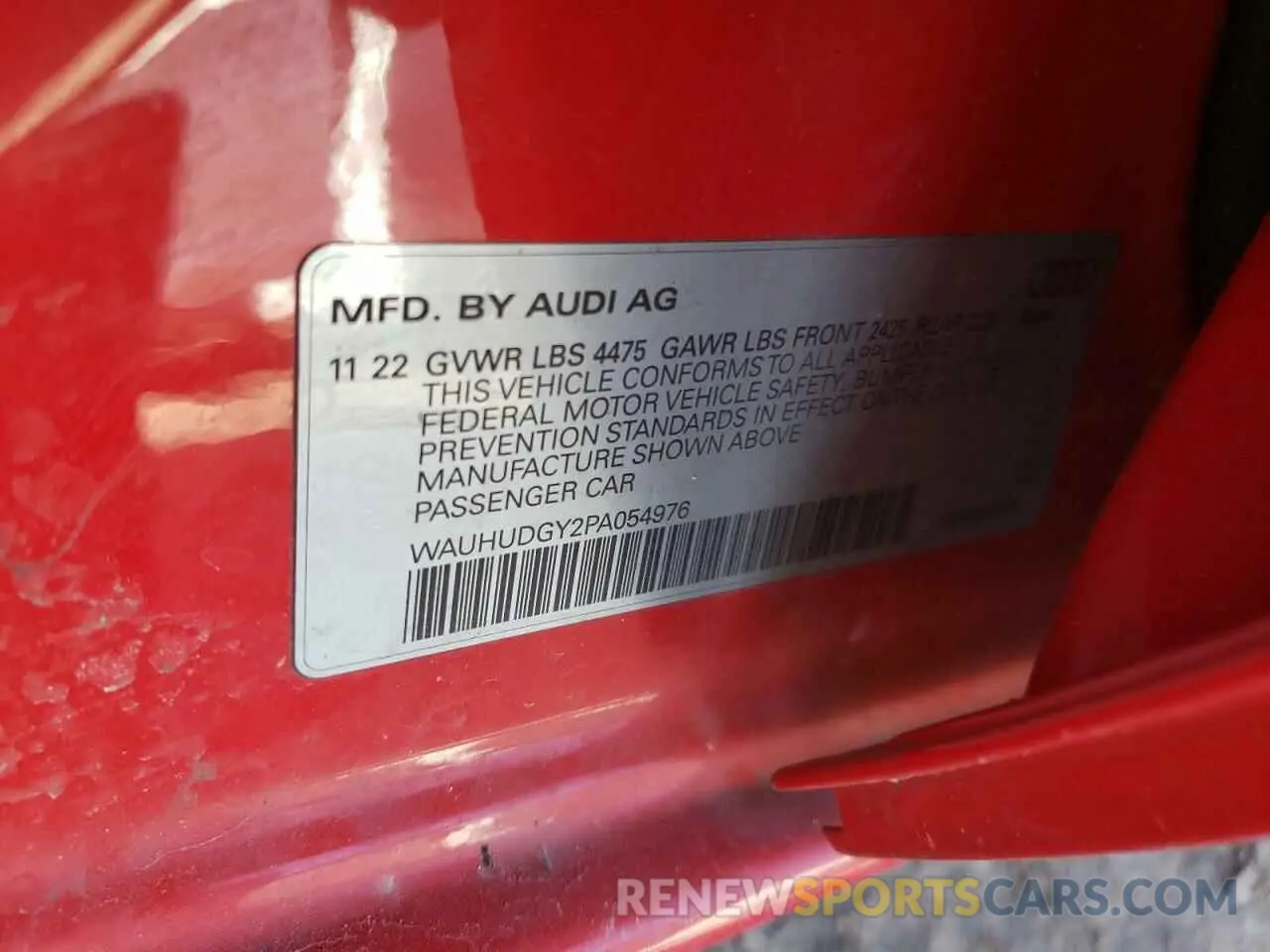 12 Photograph of a damaged car WAUHUDGY2PA054976 AUDI A3 2023