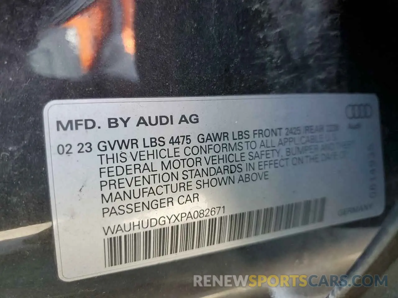 14 Photograph of a damaged car WAUHUDGYXPA082671 AUDI A3 2023