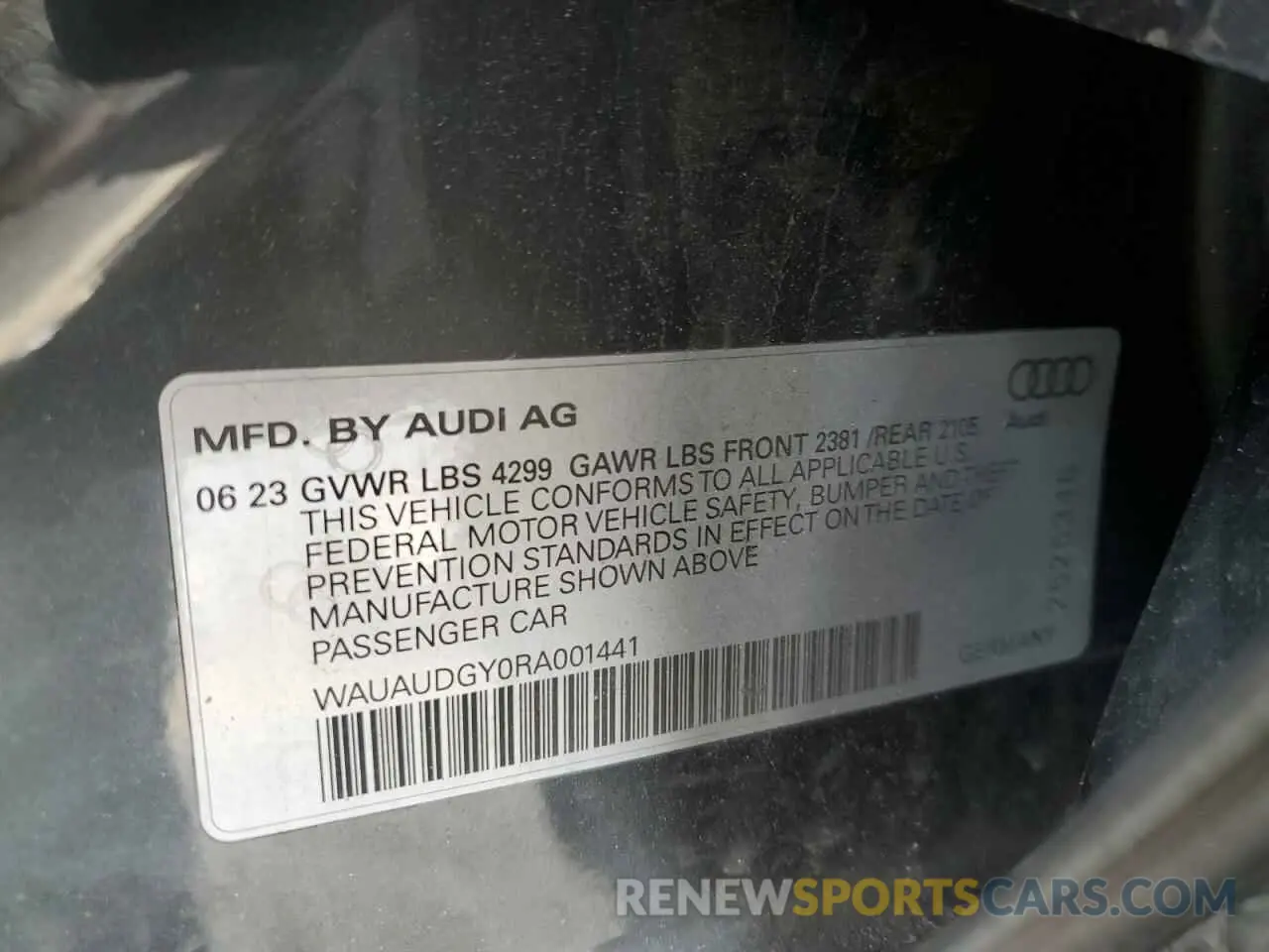 13 Photograph of a damaged car WAUAUDGY0RA001441 AUDI A3 2024