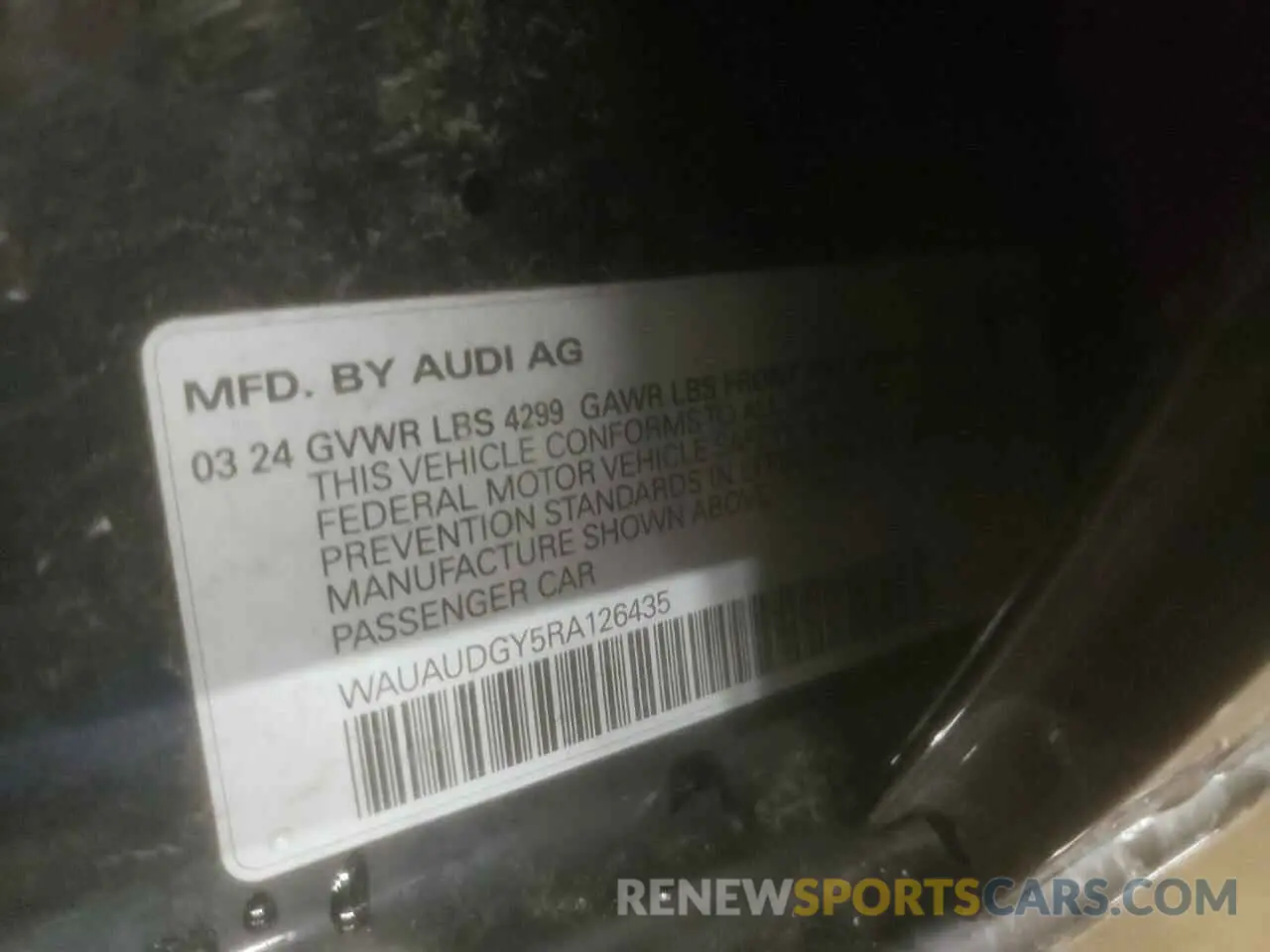 13 Photograph of a damaged car WAUAUDGY5RA126435 AUDI A3 2024
