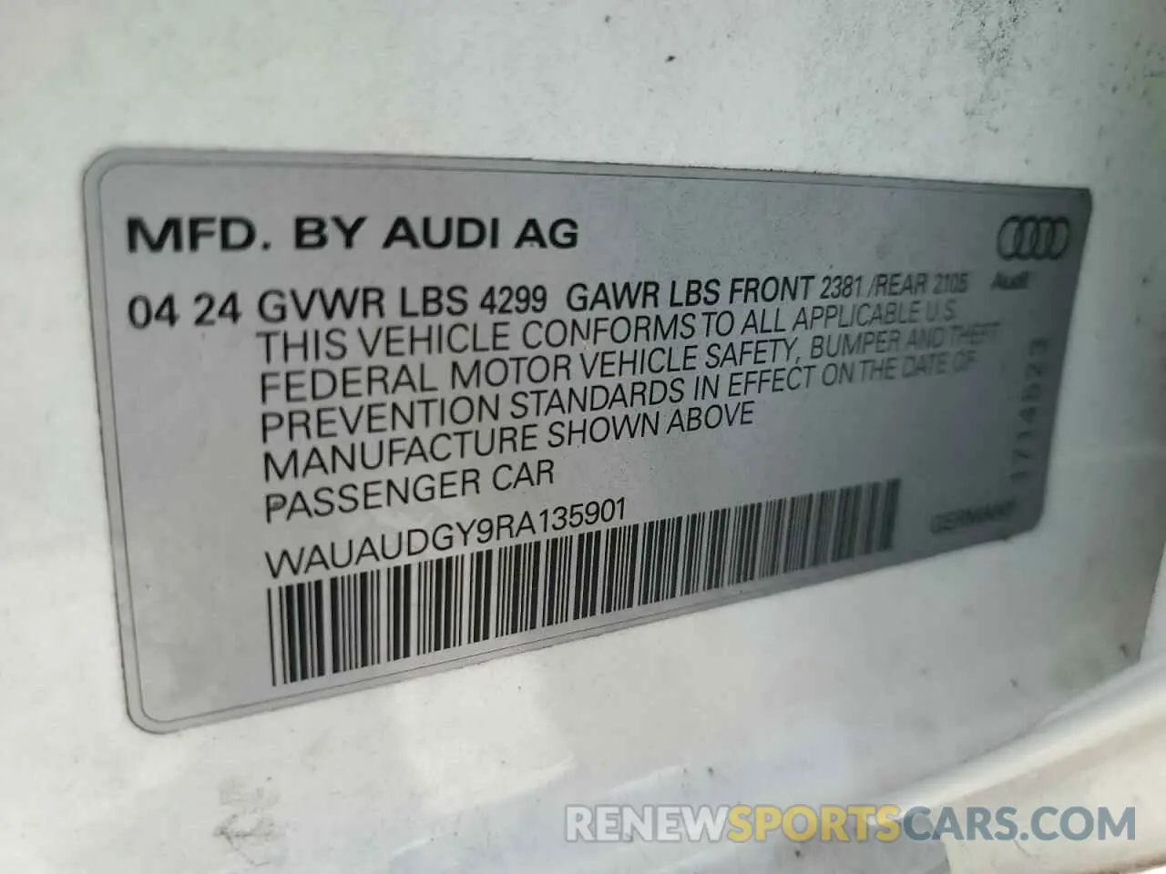 12 Photograph of a damaged car WAUAUDGY9RA135901 AUDI A3 2024