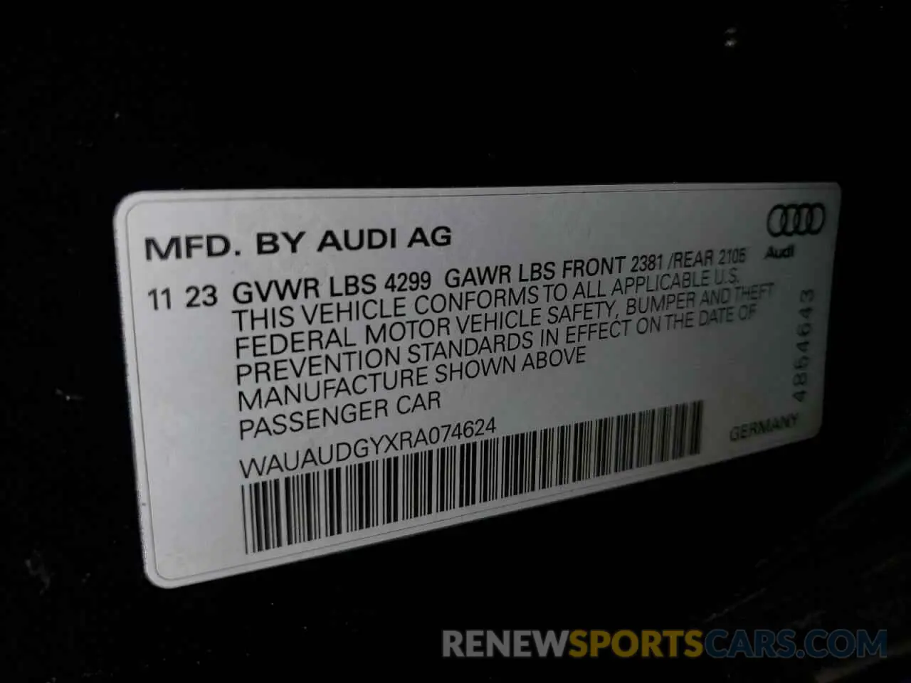 13 Photograph of a damaged car WAUAUDGYXRA074624 AUDI A3 2024