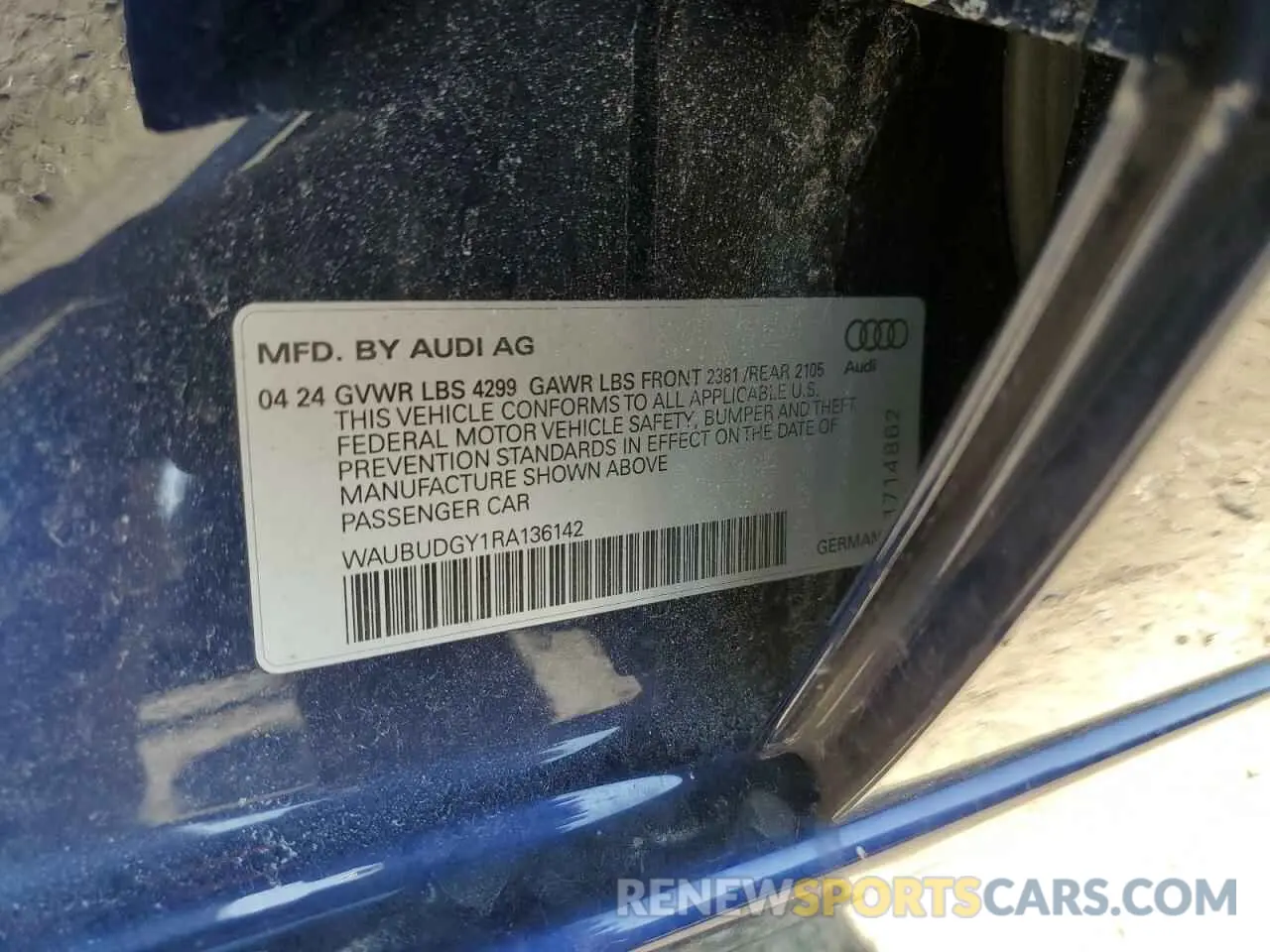14 Photograph of a damaged car WAUBUDGY1RA136142 AUDI A3 2024