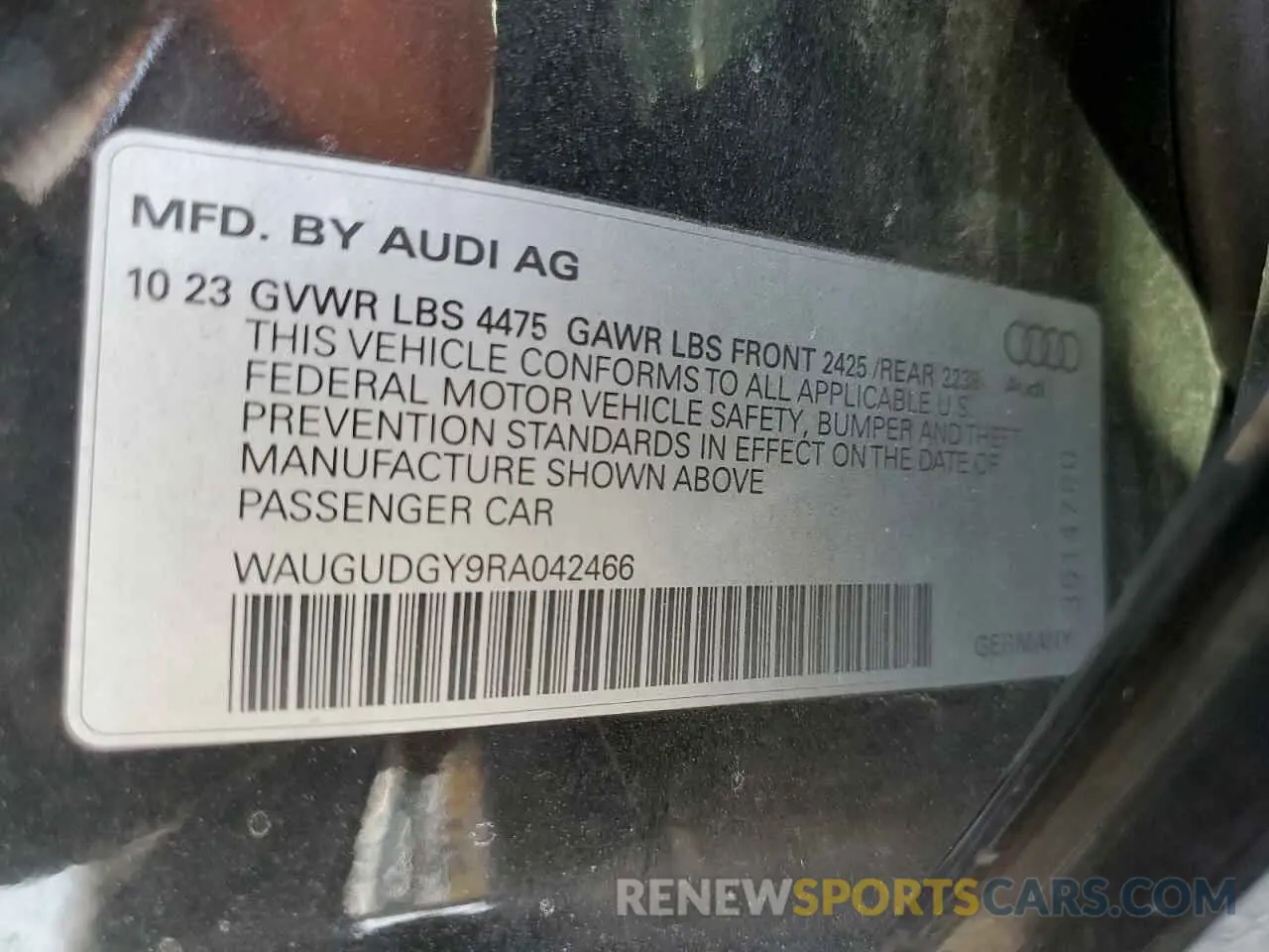 15 Photograph of a damaged car WAUGUDGY9RA042466 AUDI A3 2024