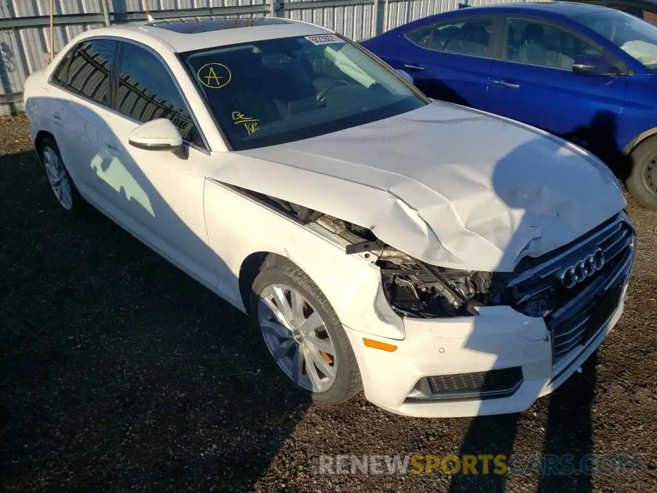 1 Photograph of a damaged car WAUANAF48KA003650 AUDI A4 2019