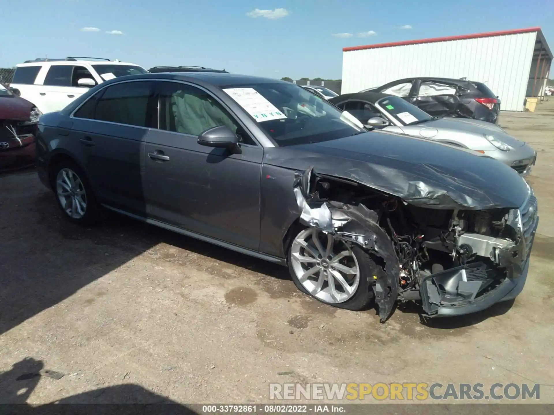 1 Photograph of a damaged car WAUDNAF41KN002040 AUDI A4 2019