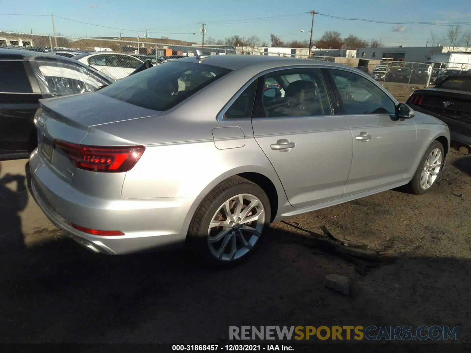 4 Photograph of a damaged car WAUDNAF44KA118601 AUDI A4 2019