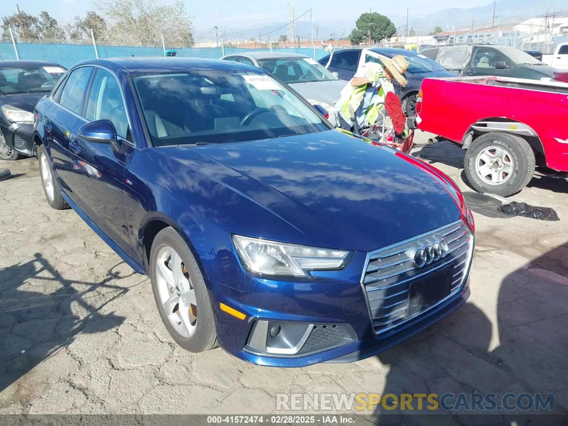 1 Photograph of a damaged car WAUDNAF44KN006633 AUDI A4 2019