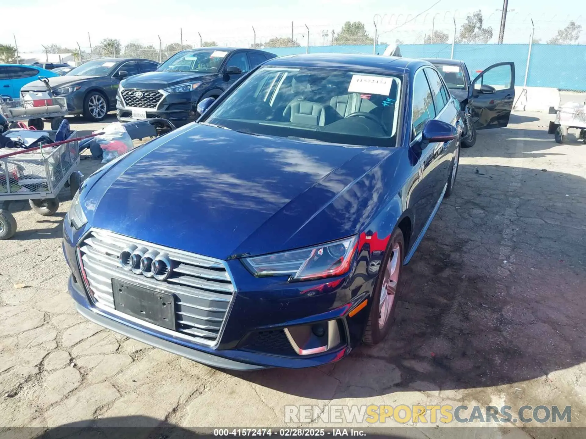 2 Photograph of a damaged car WAUDNAF44KN006633 AUDI A4 2019