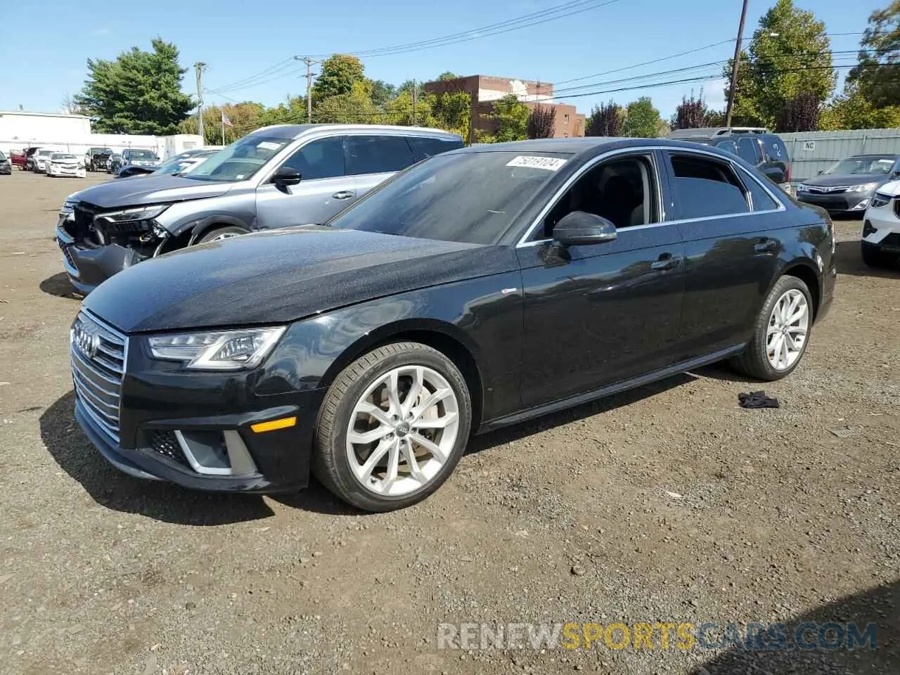 1 Photograph of a damaged car WAUDNAF44KN013243 AUDI A4 2019