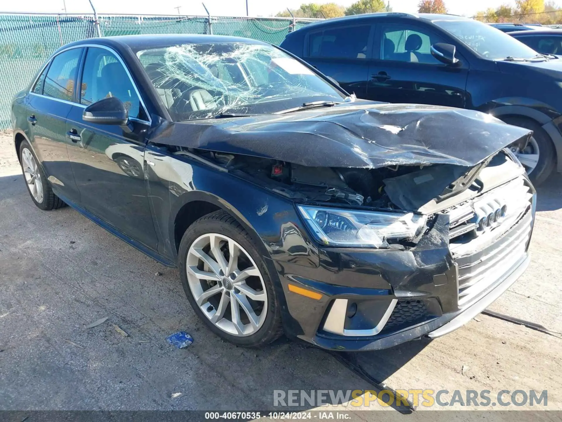 1 Photograph of a damaged car WAUDNAF44KN017776 AUDI A4 2019