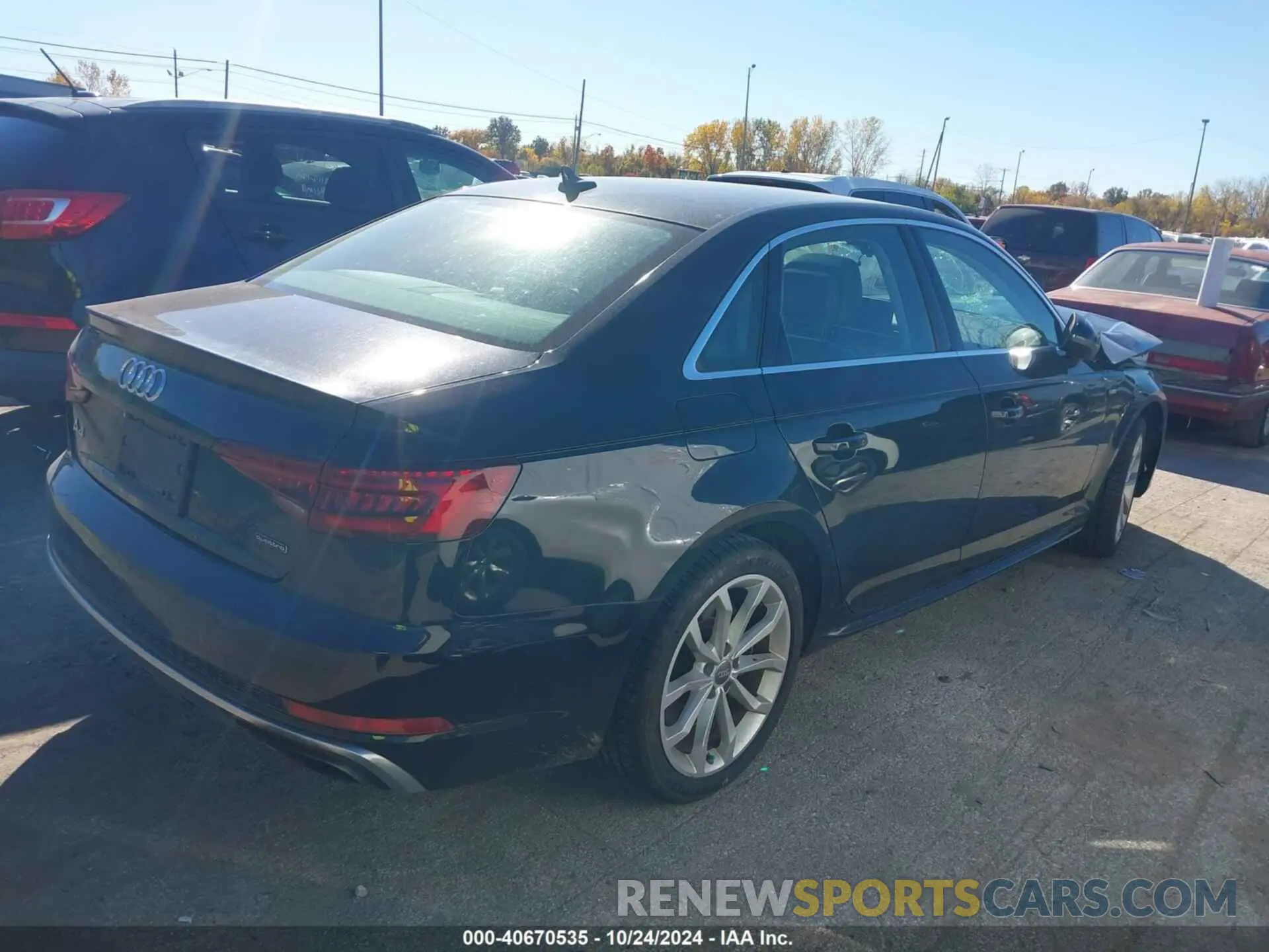 4 Photograph of a damaged car WAUDNAF44KN017776 AUDI A4 2019