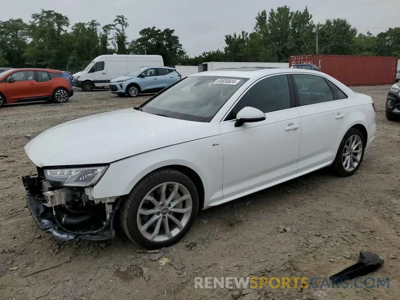 1 Photograph of a damaged car WAUDNAF44KN019060 AUDI A4 2019