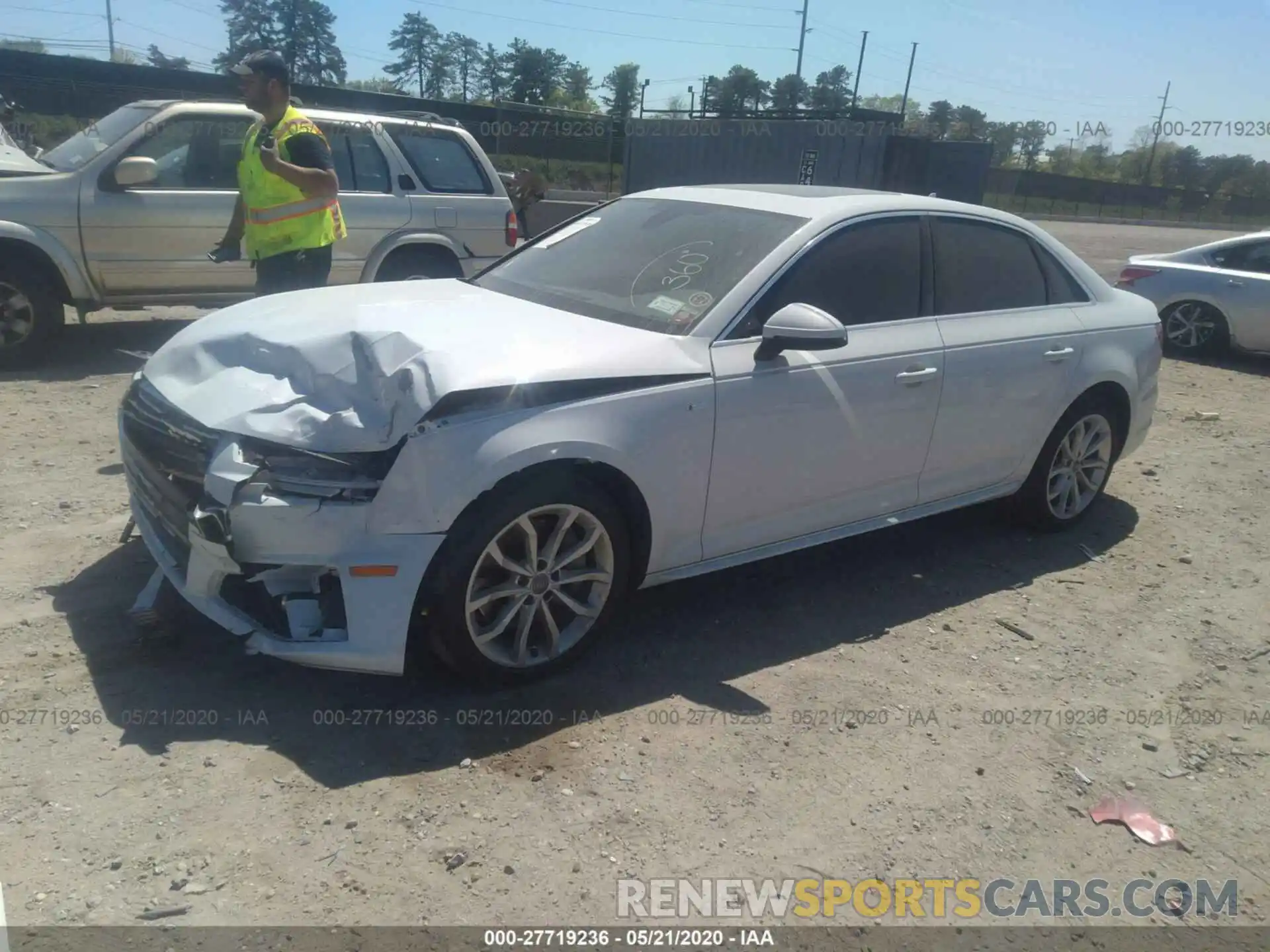 2 Photograph of a damaged car WAUDNAF46KA014112 AUDI A4 2019