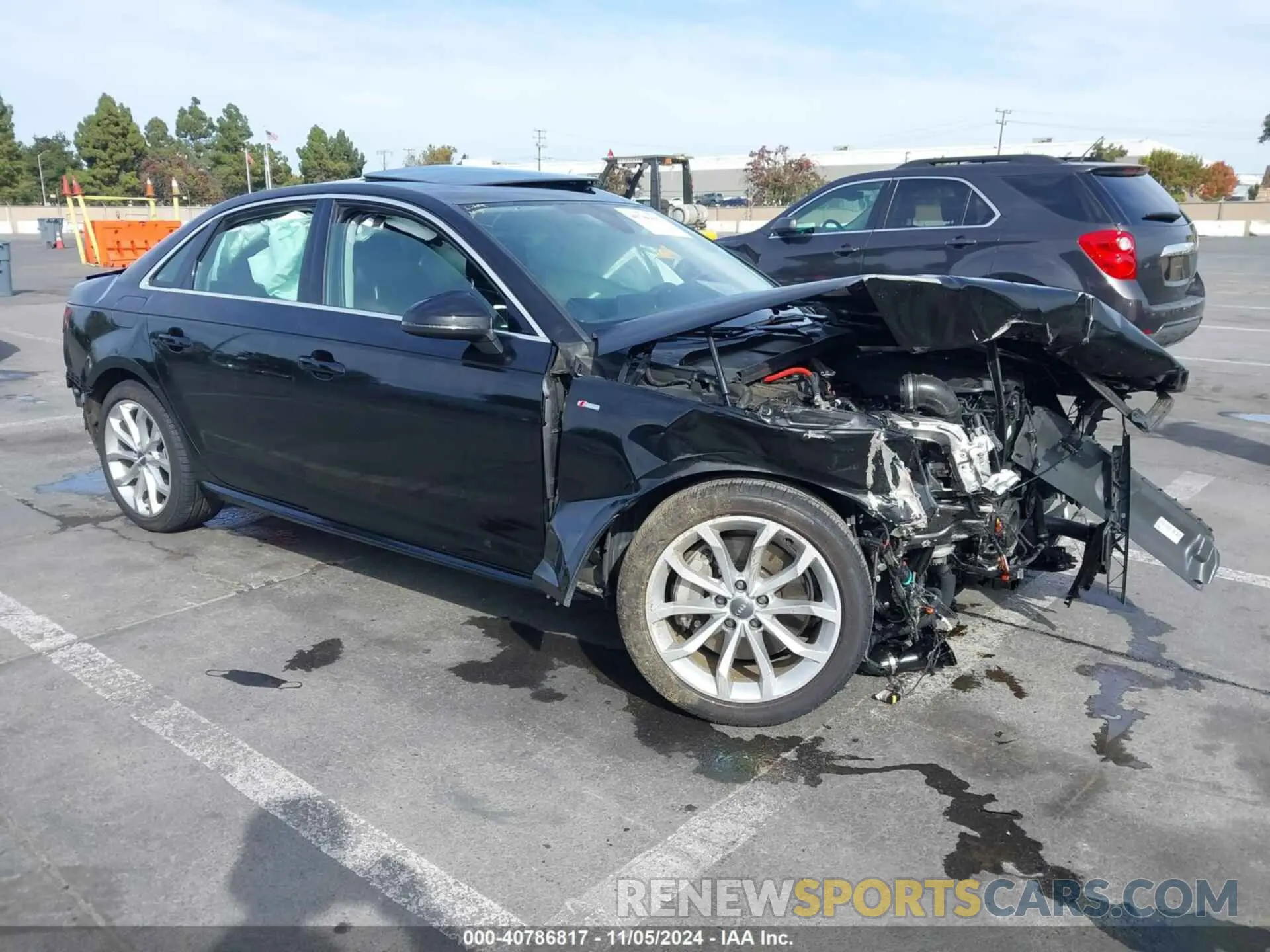 1 Photograph of a damaged car WAUDNAF46KN013468 AUDI A4 2019
