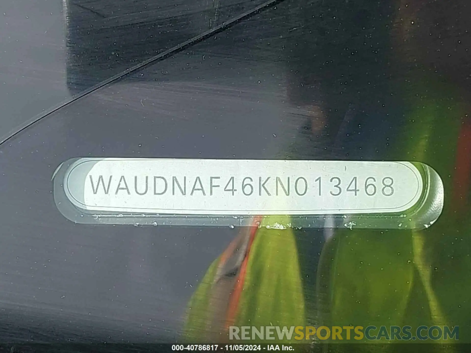 9 Photograph of a damaged car WAUDNAF46KN013468 AUDI A4 2019