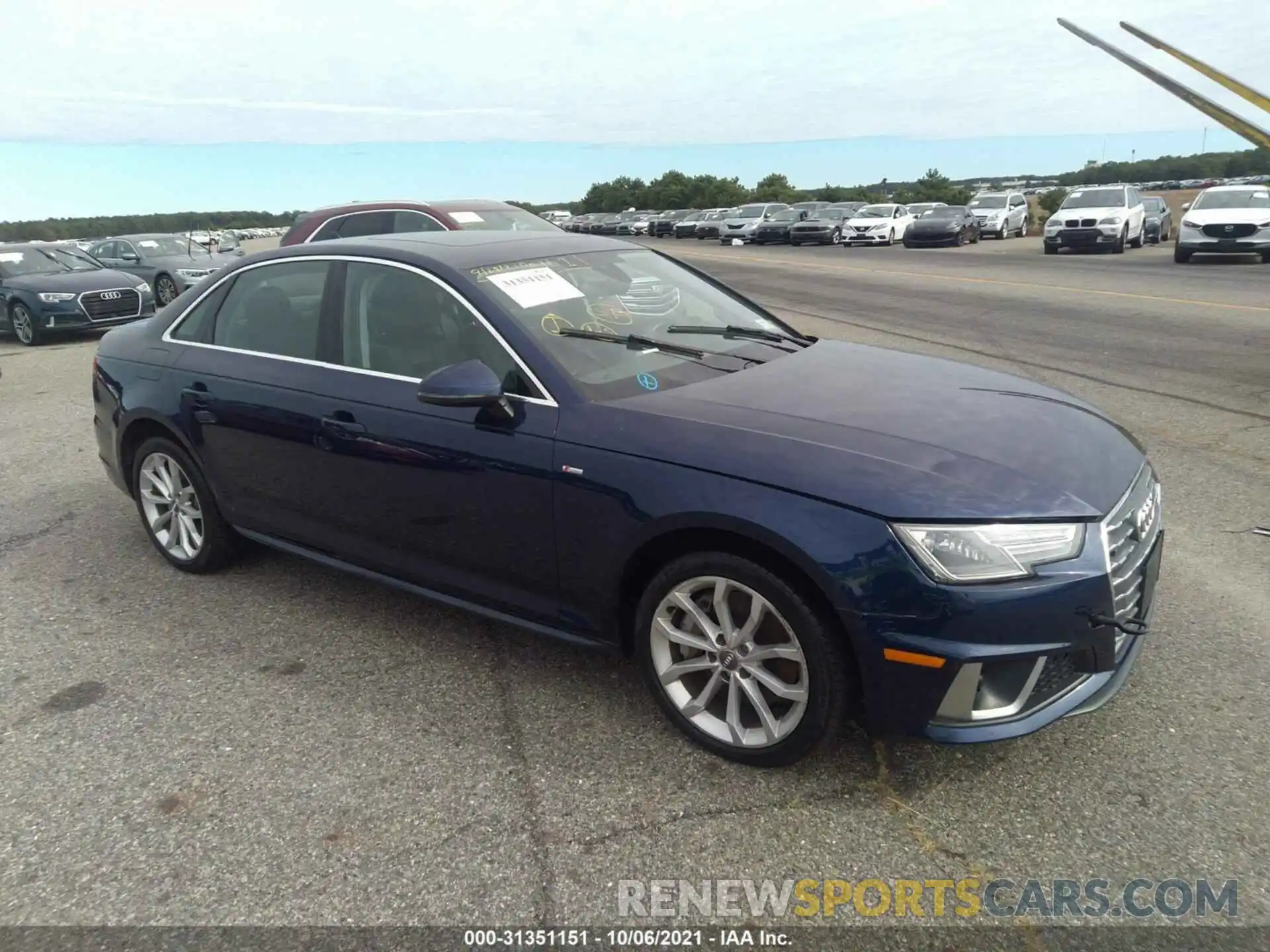 1 Photograph of a damaged car WAUDNAF49KN014422 AUDI A4 2019