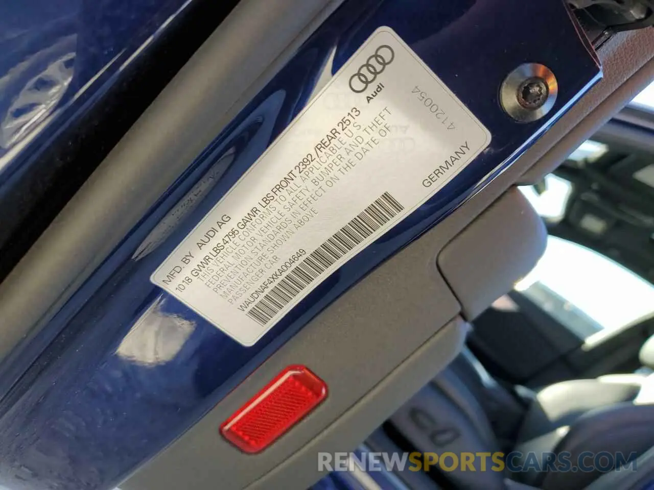 12 Photograph of a damaged car WAUDNAF4XKA004649 AUDI A4 2019