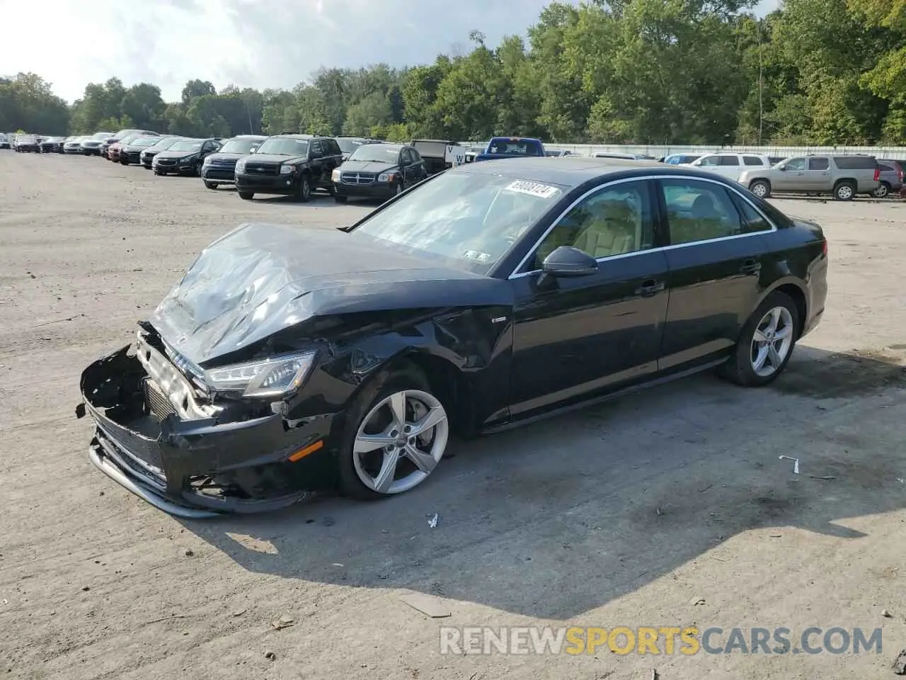 1 Photograph of a damaged car WAUDNAF4XKN019936 AUDI A4 2019