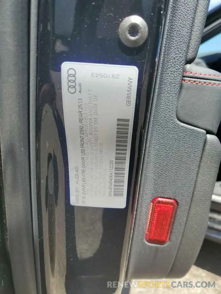 13 Photograph of a damaged car WAUENAF40KA112220 AUDI A4 2019