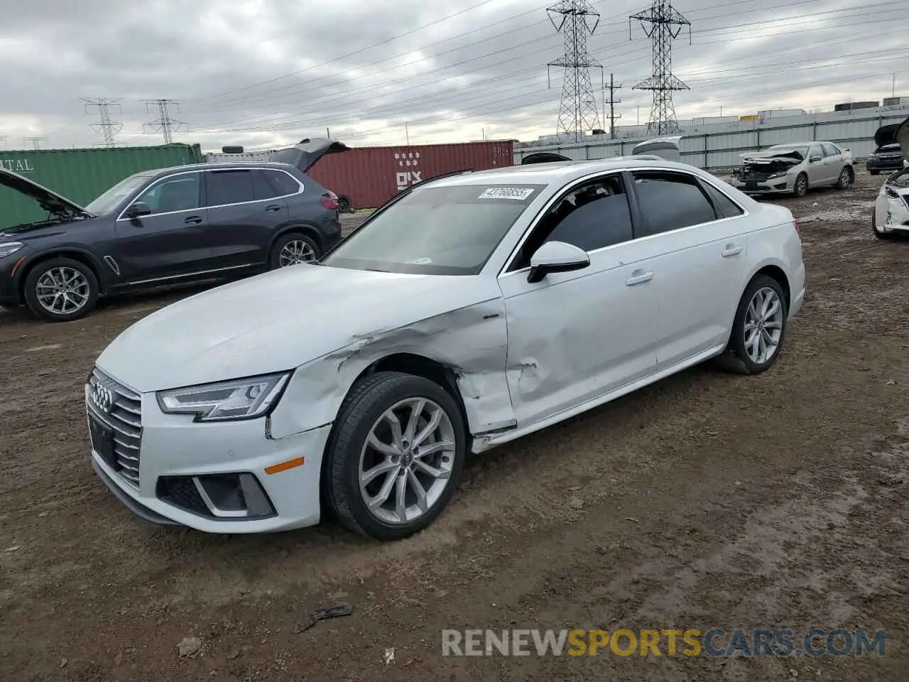 1 Photograph of a damaged car WAUENAF40KN020677 AUDI A4 2019