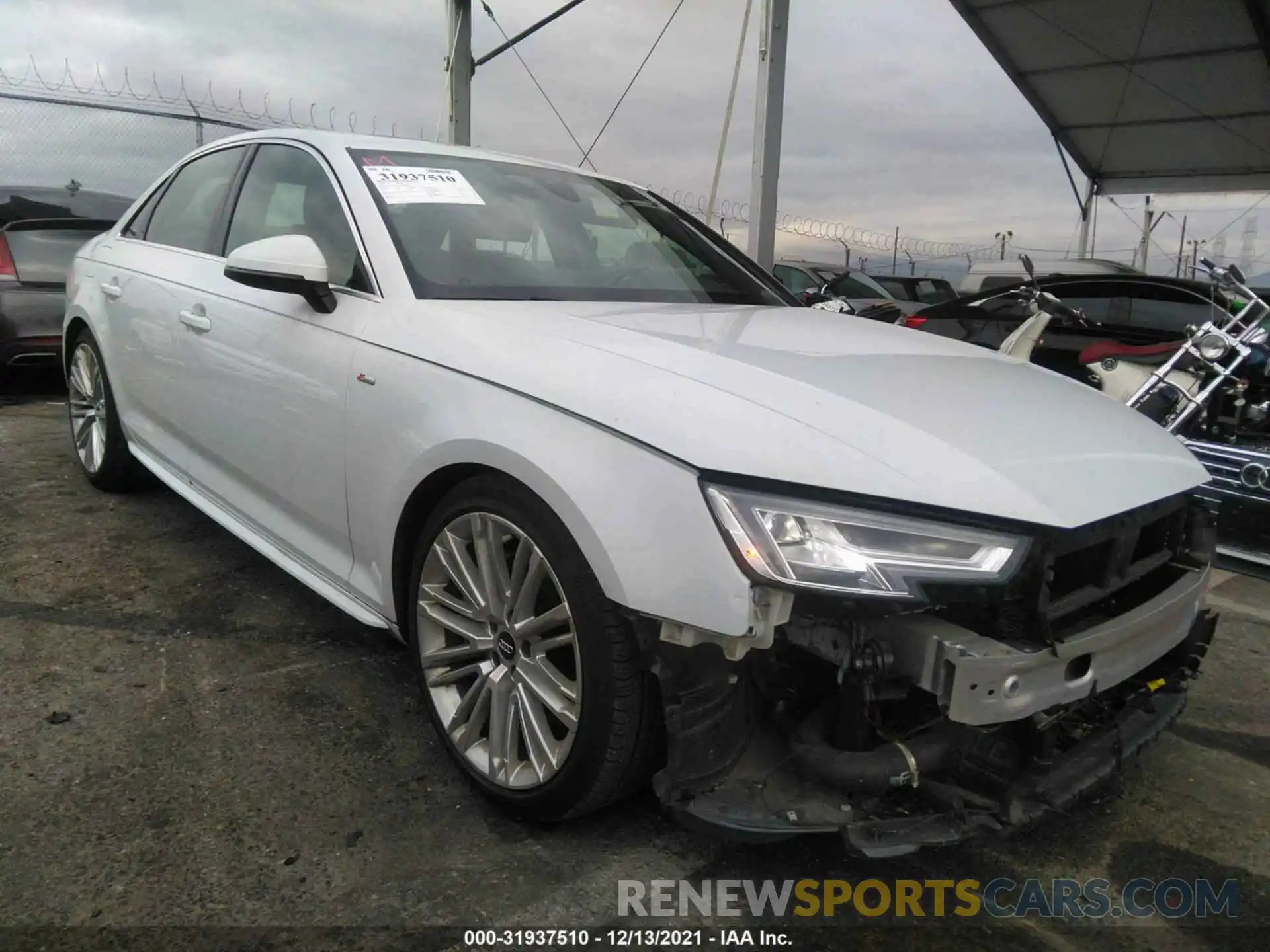 1 Photograph of a damaged car WAUENAF44KN020049 AUDI A4 2019