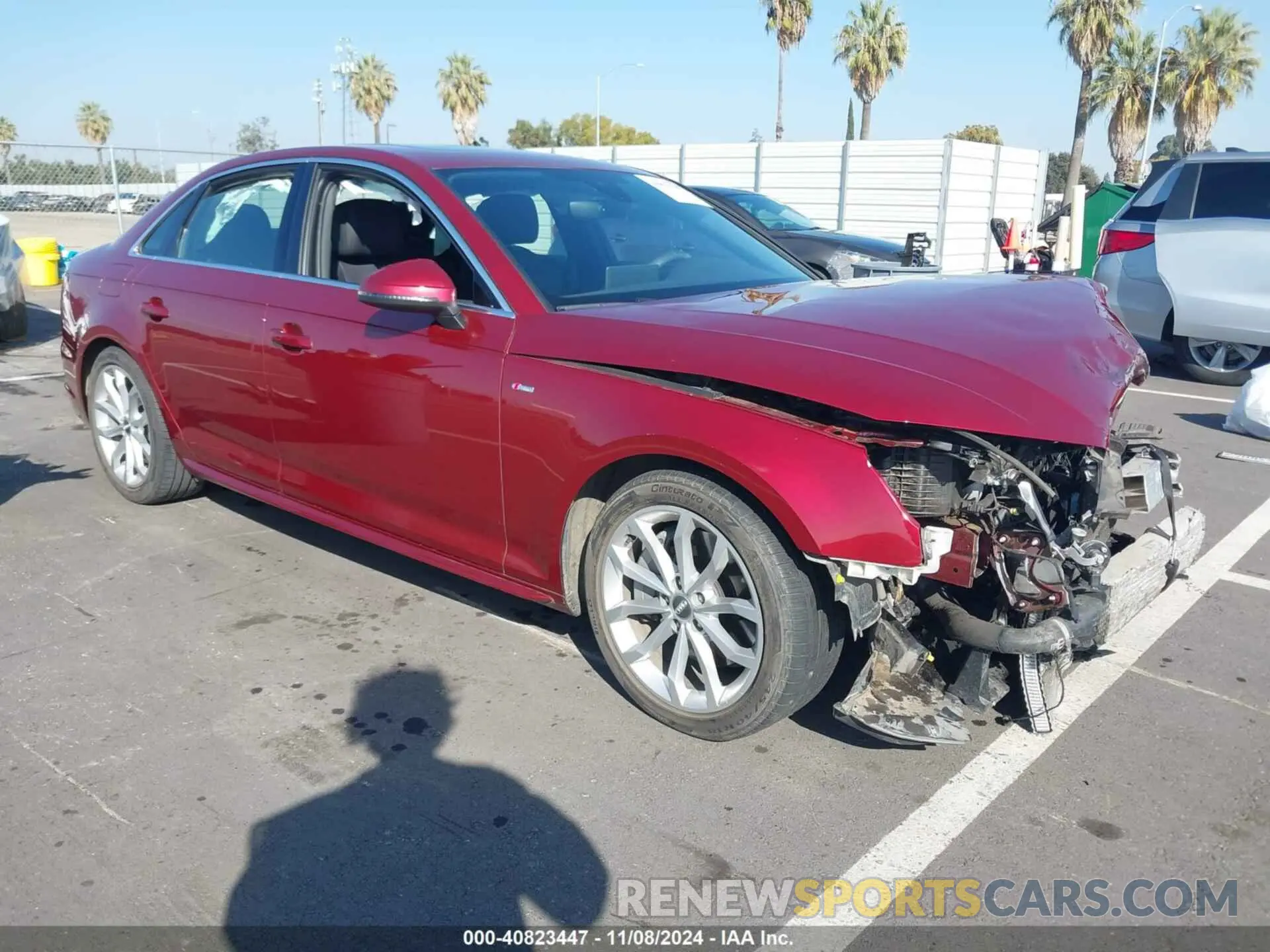 1 Photograph of a damaged car WAUENAF49KA050526 AUDI A4 2019