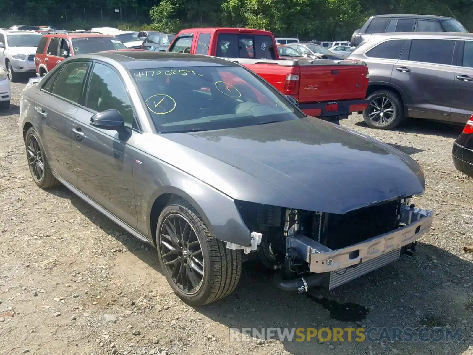 1 Photograph of a damaged car WAUENAF49KN005191 AUDI A4 2019