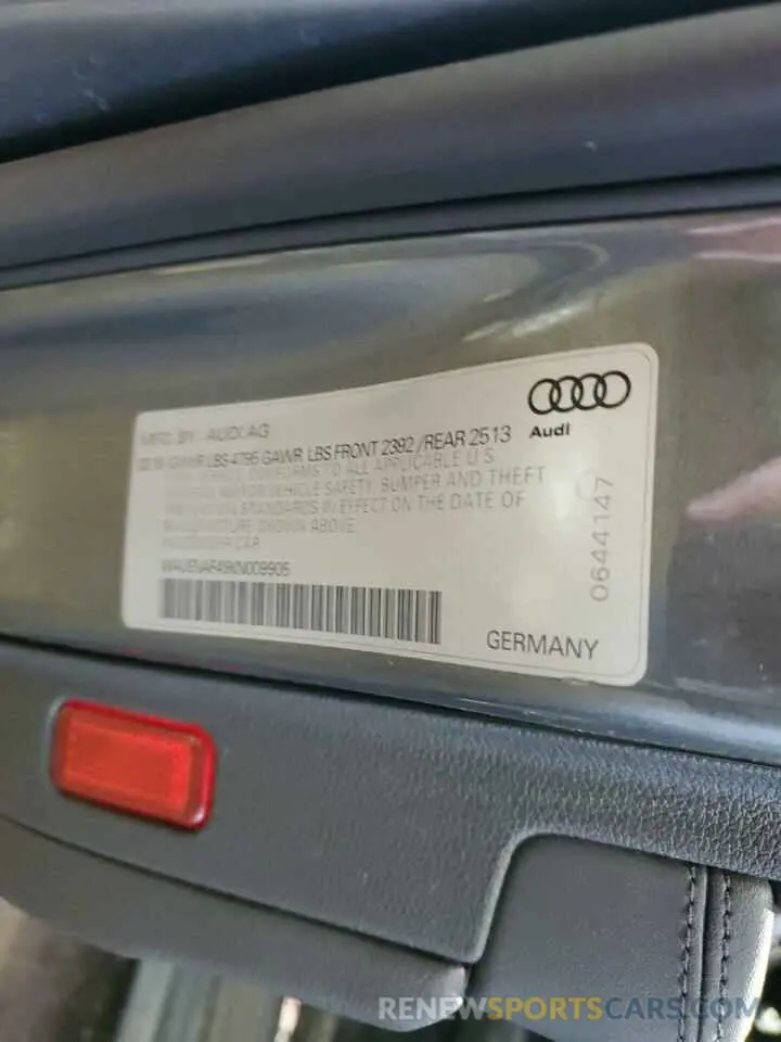 12 Photograph of a damaged car WAUENAF49KN009905 AUDI A4 2019
