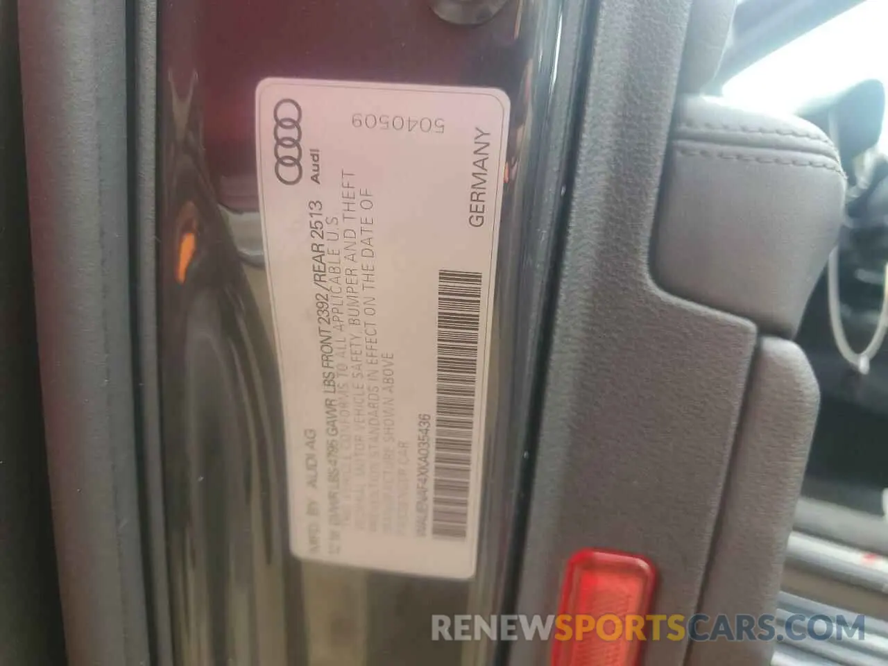 12 Photograph of a damaged car WAUENAF4XKA035436 AUDI A4 2019