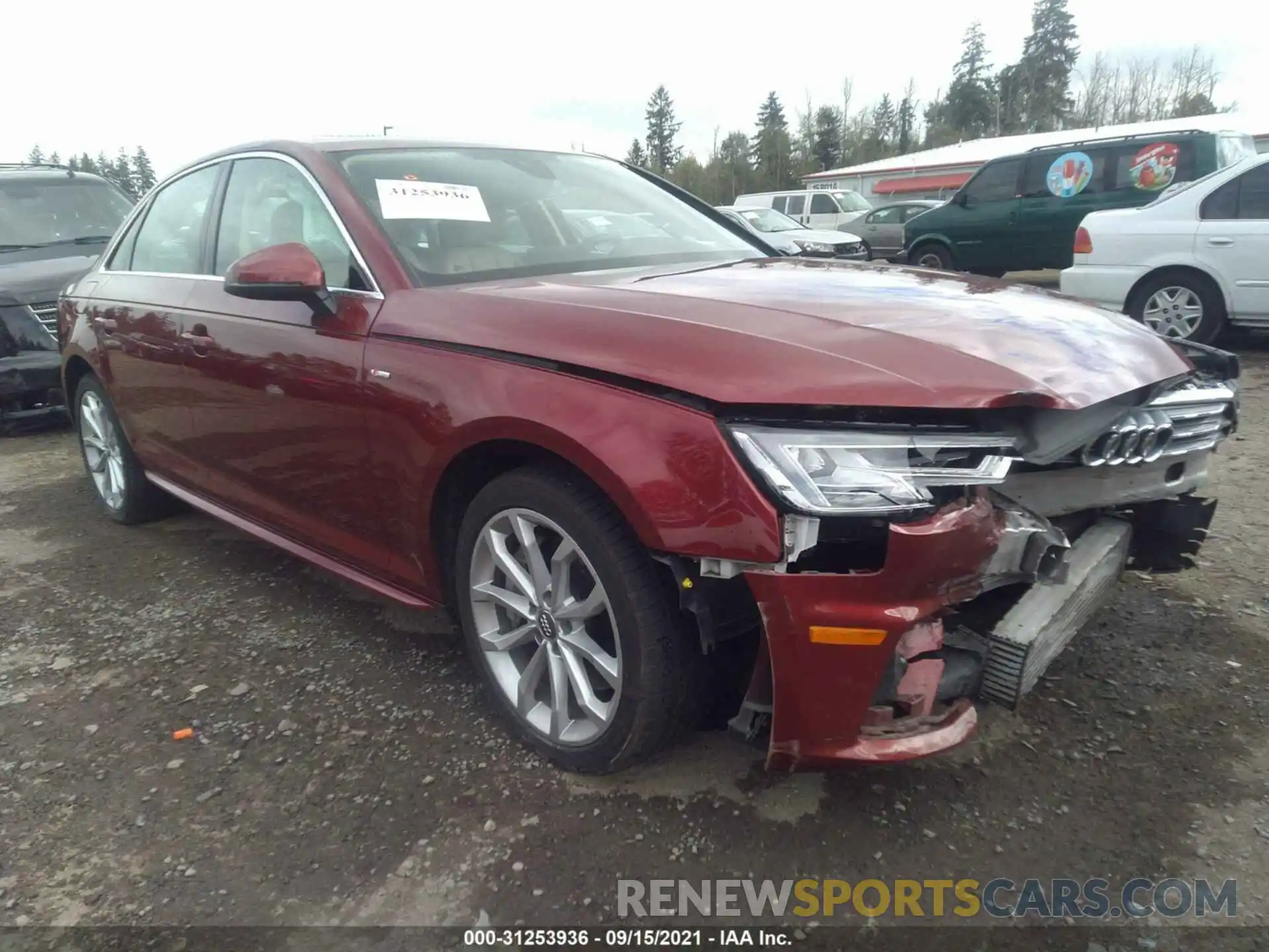 1 Photograph of a damaged car WAUENAF4XKA062779 AUDI A4 2019