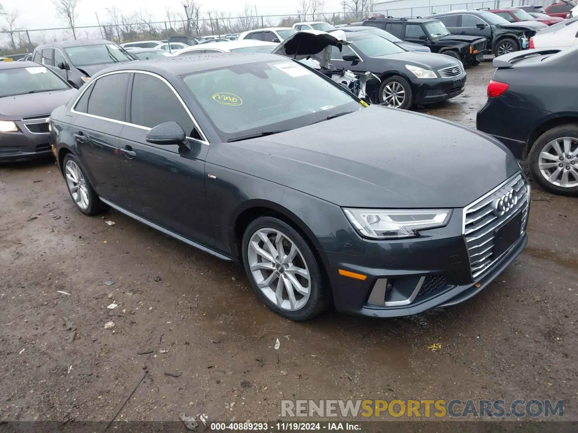 1 Photograph of a damaged car WAUENAF4XKN002588 AUDI A4 2019