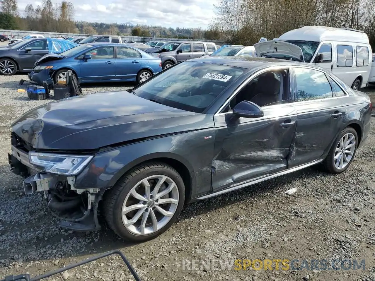 1 Photograph of a damaged car WAUENAF4XKN009914 AUDI A4 2019