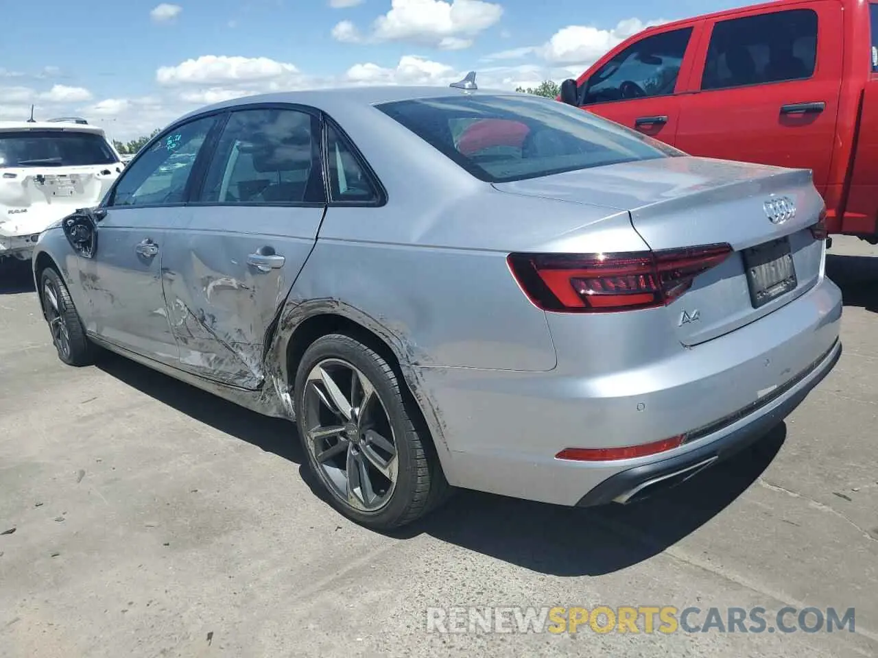 2 Photograph of a damaged car WAUGMAF42KN016268 AUDI A4 2019