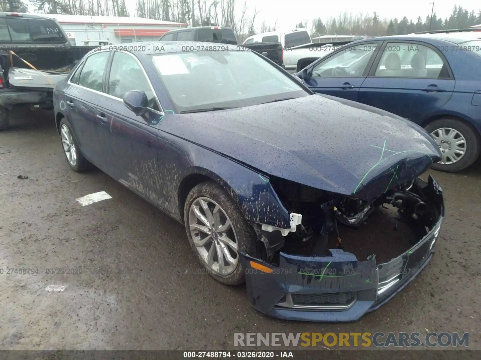 1 Photograph of a damaged car WAUGMAF46KN011591 AUDI A4 2019